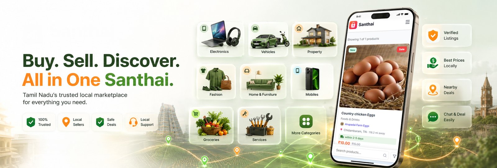 Buy. Sell. Discover. All in One Santhai.